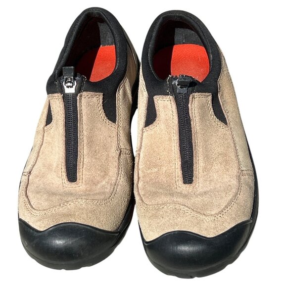 Lands End Womens Suede Zip-Up Casual Walking Shoes Size 7.5 B Beige & Black - Picture 6 of 6